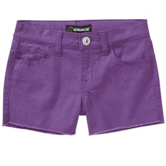 Jordache Other - Jordache Girls Glitter Cutoff Short 8 New with Tags Bright Violet Frayed Sweet